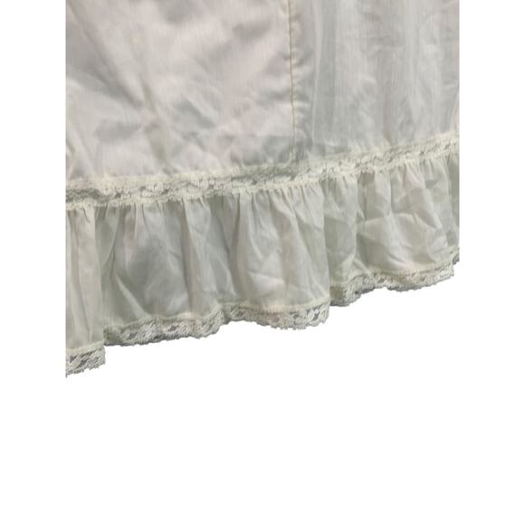 Large Vintage White Nightgown Slip Ruffle Lace Adjustable Strap - Picture 6 of 7